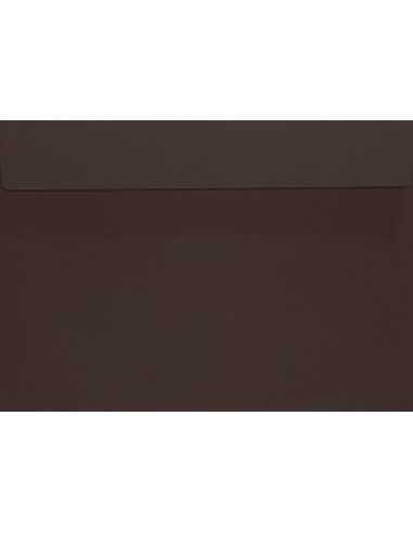 Koperta ozdobna gładka kolorowa C5 16,2x22,9 HK Design ciemna brązowa 120g