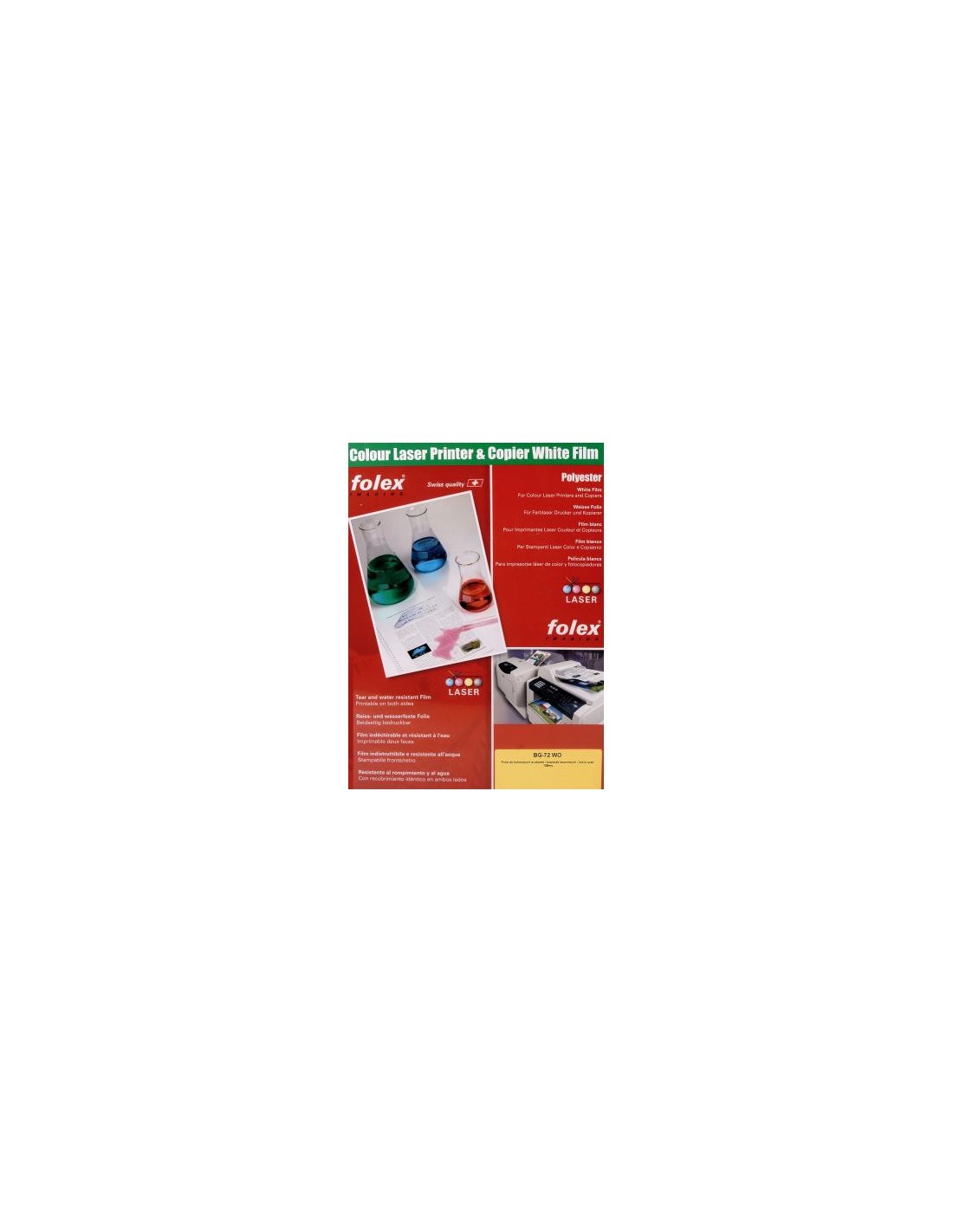 FOLEX BG-72WO Folia biała do drukarek laserowych pak. 50A3 FOLEX BG-72WO Folia biała do drukarek laserowych pak. 50A3