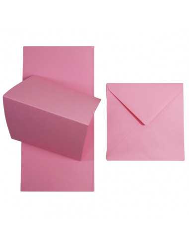 Set of Rainbow 160gsm R99 pink scored papers + K4 envelopes 25pcs