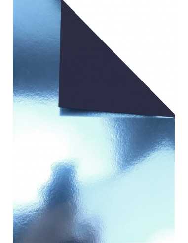 Silver Mirror paper 260gsm with navy blue backing pack. 10A5