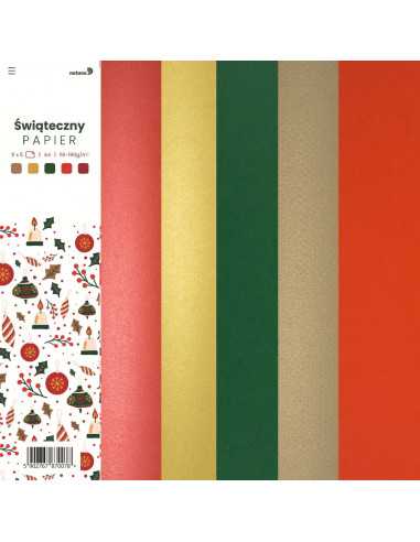 Zestaw mix papierów ozdobnych kolorowych Święta pak. 25A4