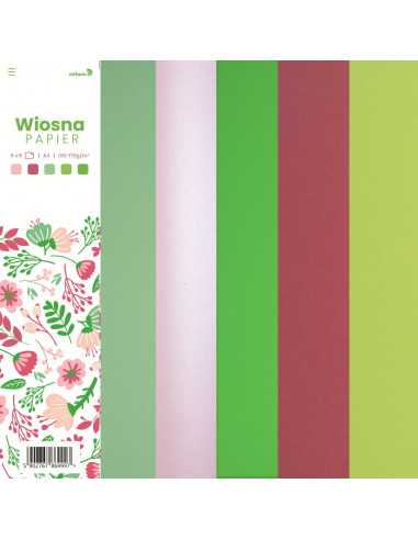 Zestaw mix papierów ozdobnych kolorowych Wiosna pak. 25A4
