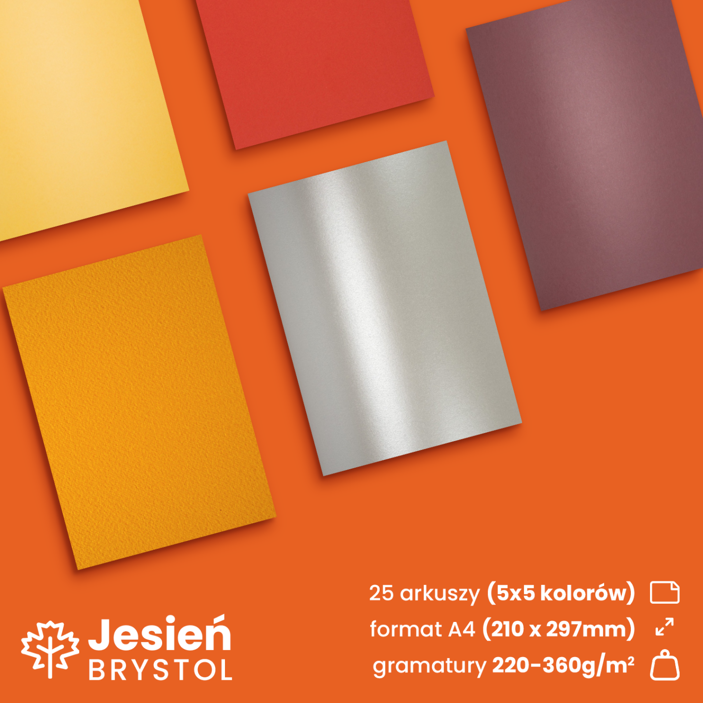Zestaw brystoli kolorowych Jesień pak. 25A4 Zestaw brystoli kolorowych Jesień pak. 25A4
