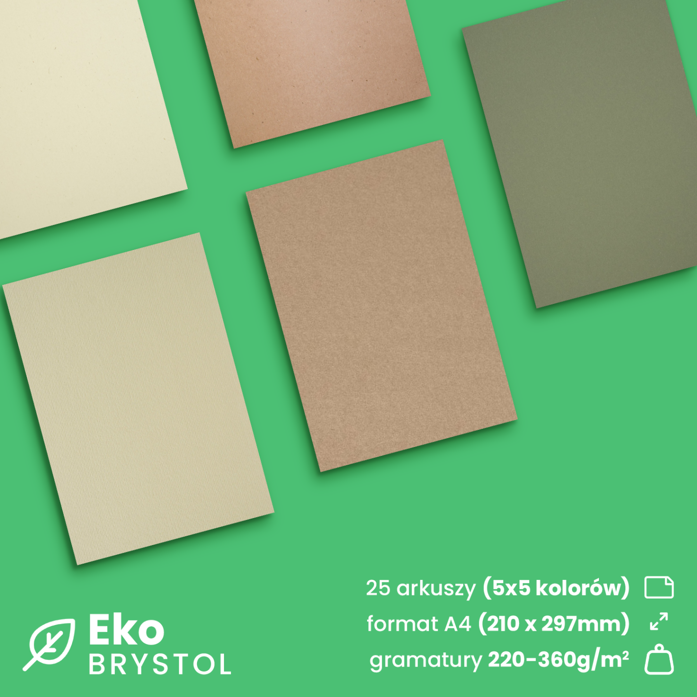 Zestaw brystoli kolorowych Eko pak. 25A4 Zestaw brystoli kolorowych Eko pak. 25A4