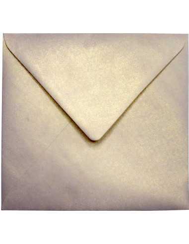 Koperta ozdobna perłowa metalizowana kwadratowa K4 15,3x15,3 NK Aster Metallic Candy Pink Gold różowo złota 120g