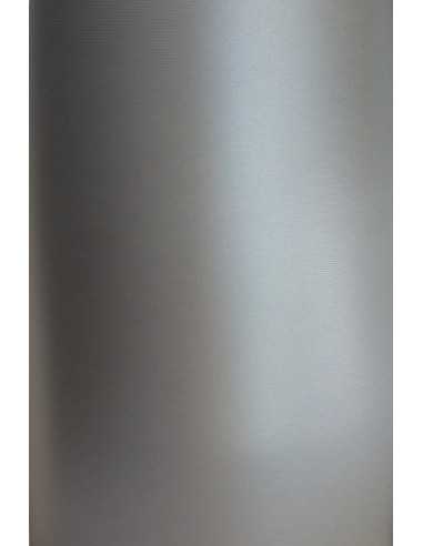 Papier ozdobny metalizowany perłowy Majestic 250g Moonlight Silver Lines srebrny prążki pak. 10A4