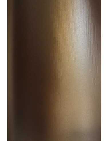 Papier ozdobny metalizowany prążkowany Sirio Pearl E5 300g Fusion Bronze brązowy 72x102 R100