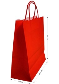 Torba Kraft czerwona 250x110x320mm 200szt.