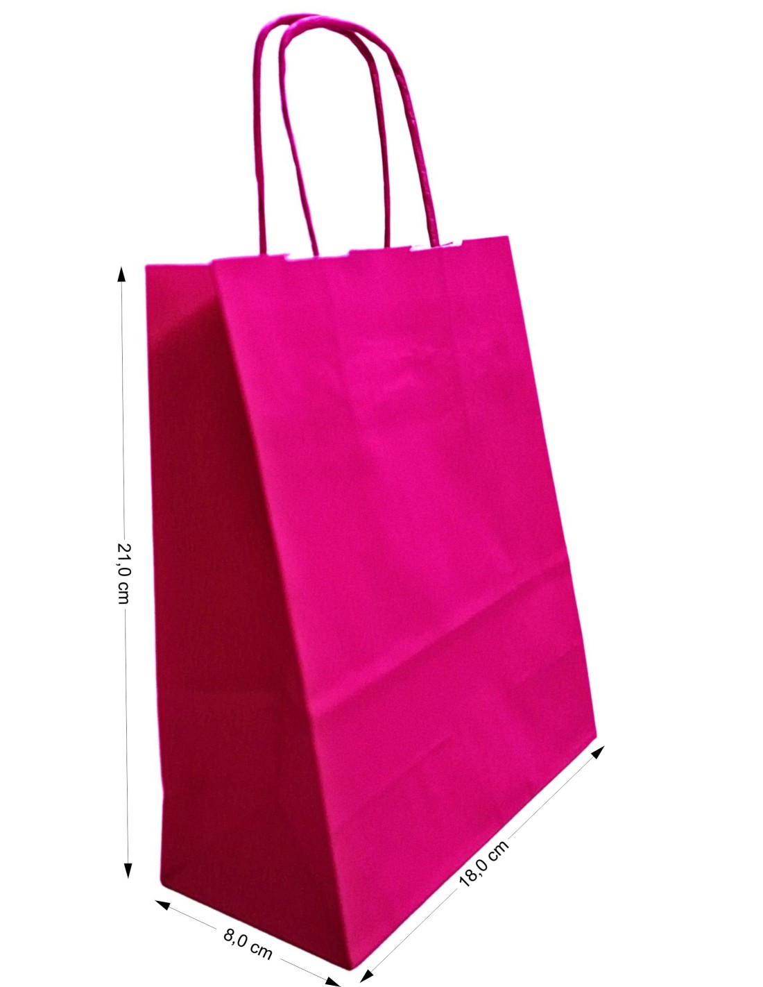 Torba Kraft różowa 180x80x210mm 400szt.