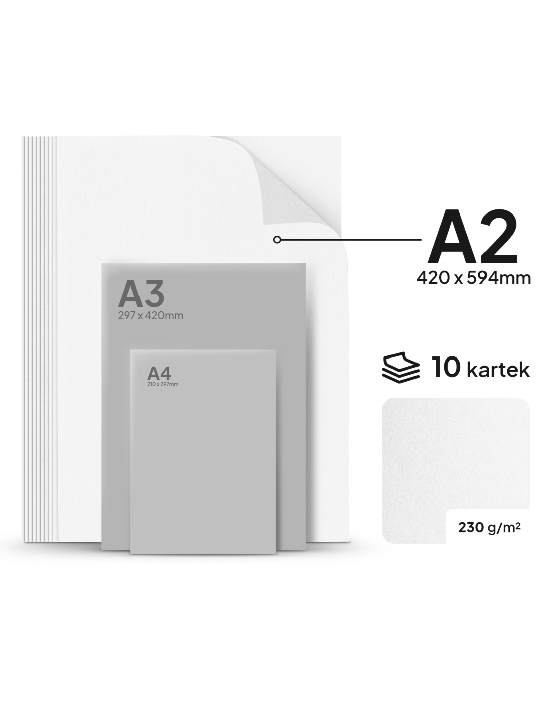 Blok techniczny WeBa Collection 230g biały 10ark. A2