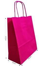 10szt. Torba Kraft różowa 180x80x210mm