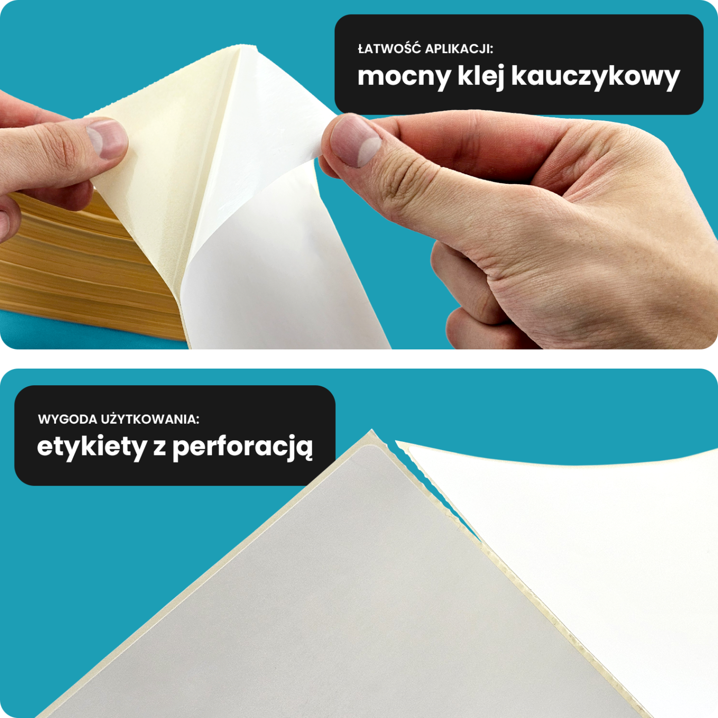 Składanka etykiety termiczne z perforacją 100x150mm 500szt. Składanka etykiety termiczne z perforacją 100x150mm 500szt.