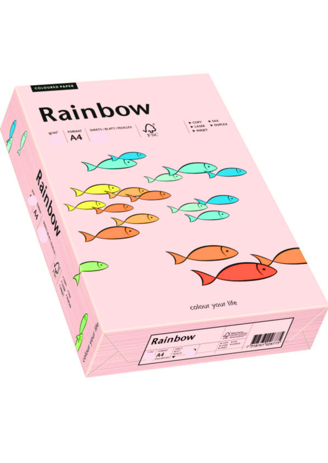 Papier Rainbow 80g R54 jasny różowy pak. 500A4 Papier Rainbow 80g R54 jasny różowy pak. 500A4