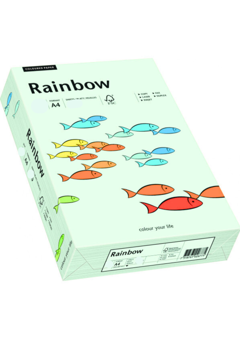 Papier Rainbow 160g R72 jasny zielony 250A4 Papier Rainbow 160g R72 jasny zielony 250A4