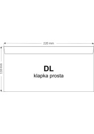 Koperta ozdobna gładka biała DL HK z nadrukiem świątecznym - nosek 120g