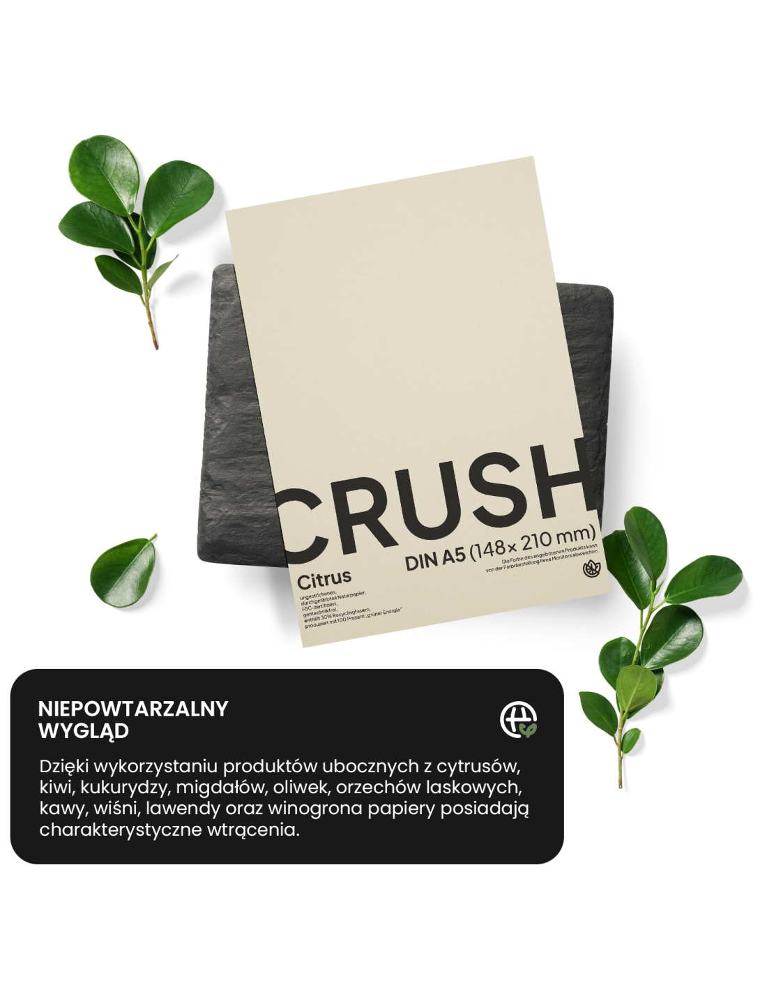 Papier Crush 250g Almond jasny brązowy pak. 10A5