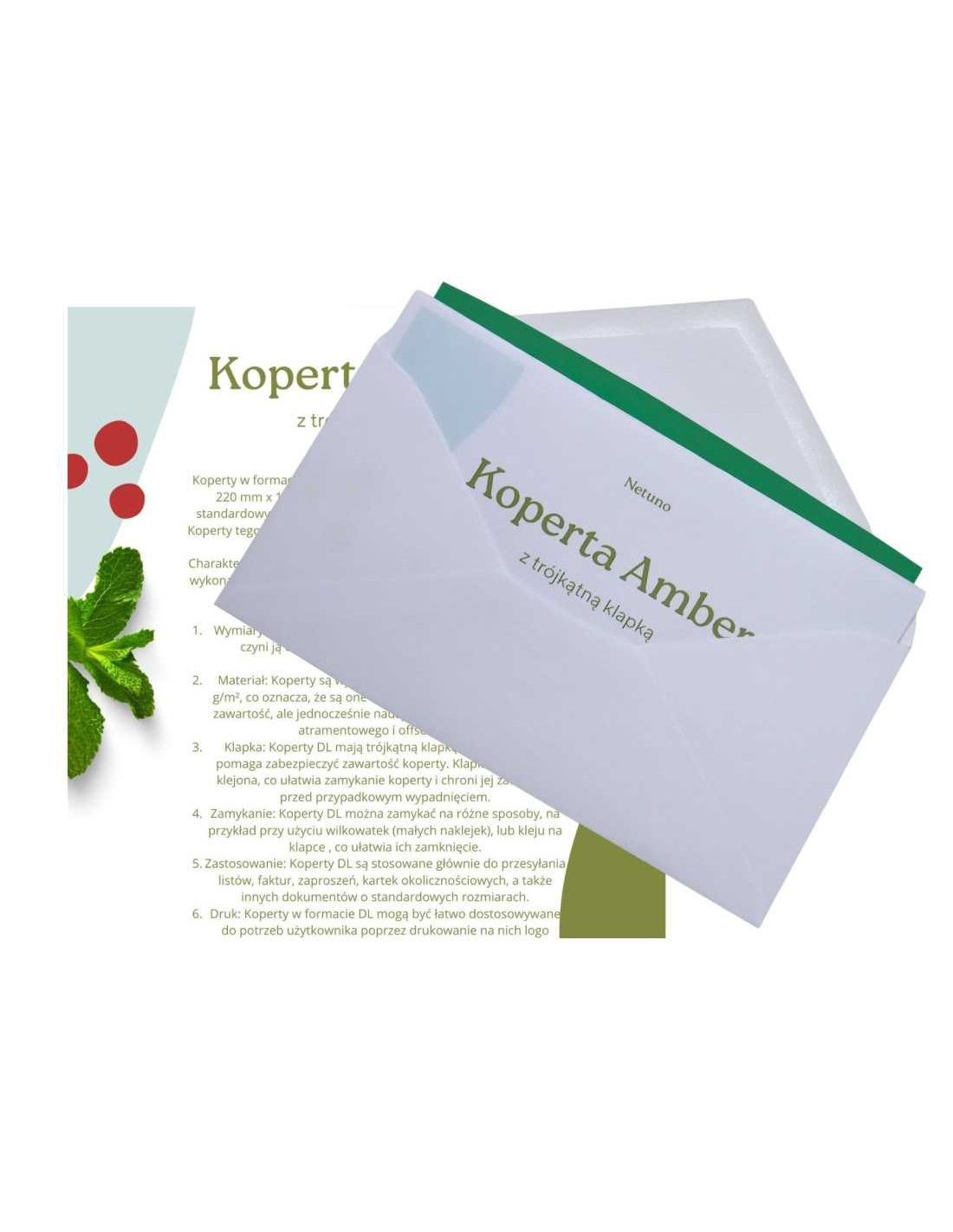 50szt. Koperta DL NK Amber Delta biała 100g