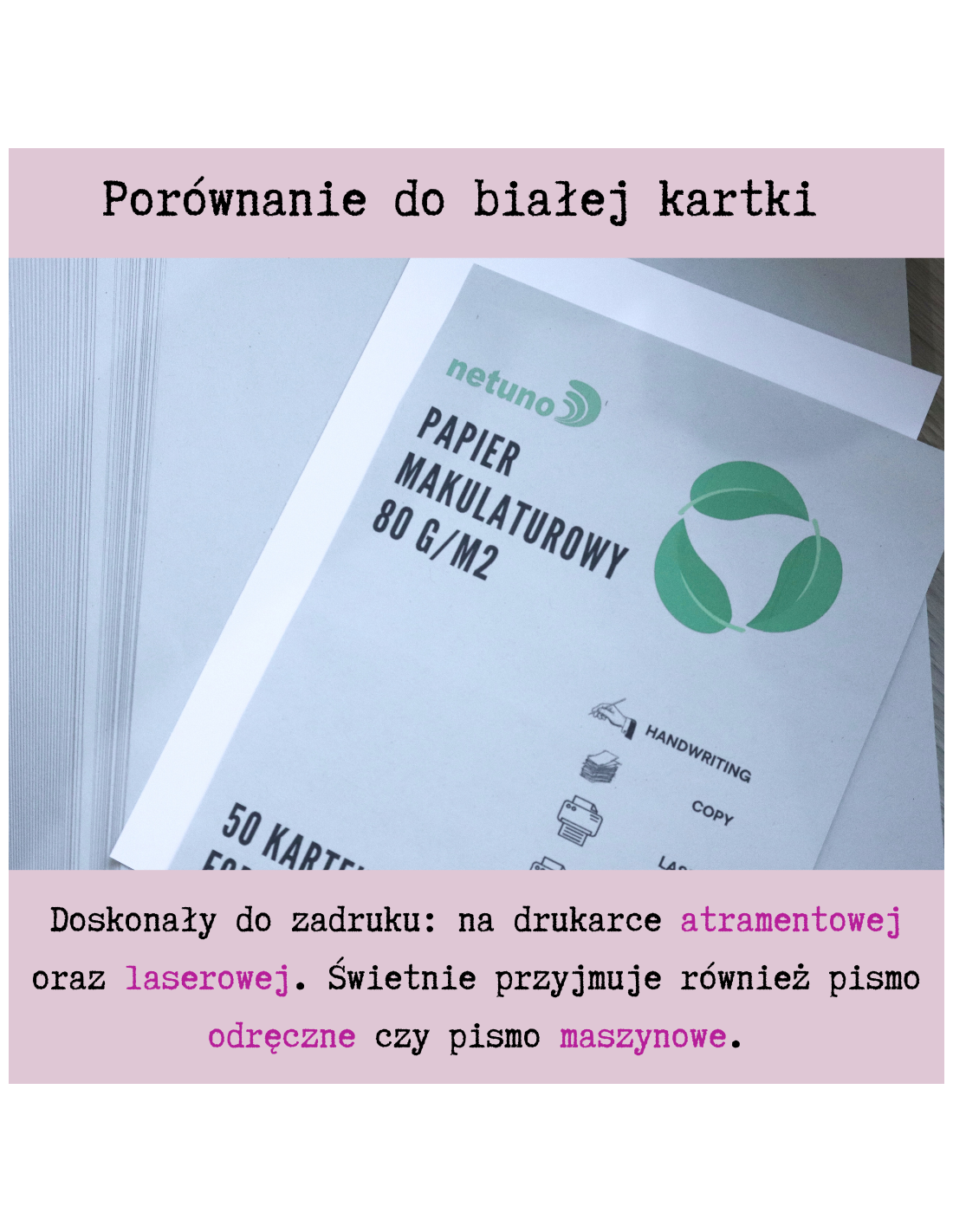 Papier makulaturowy Design 80g 50A4 naturalnie szary Papier makulaturowy Design 80g 50A4 naturalnie szary
