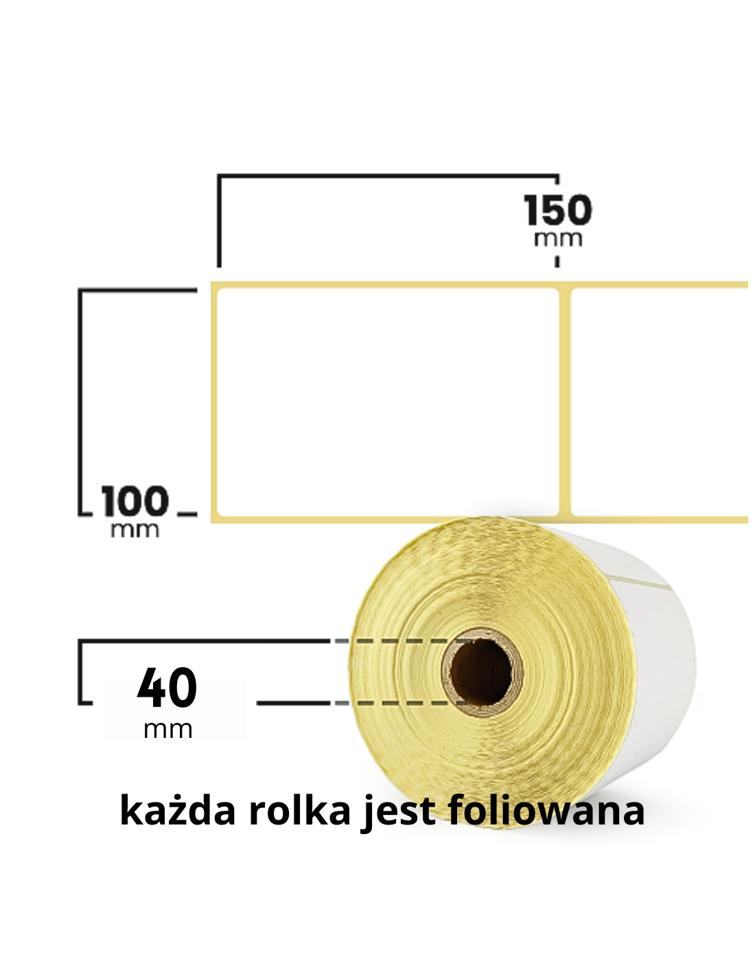 Etykiety termiczne z perforacją BASIC 100x150mm 500szt. Etykiety termiczne z perforacją BASIC 100x150mm 500szt.