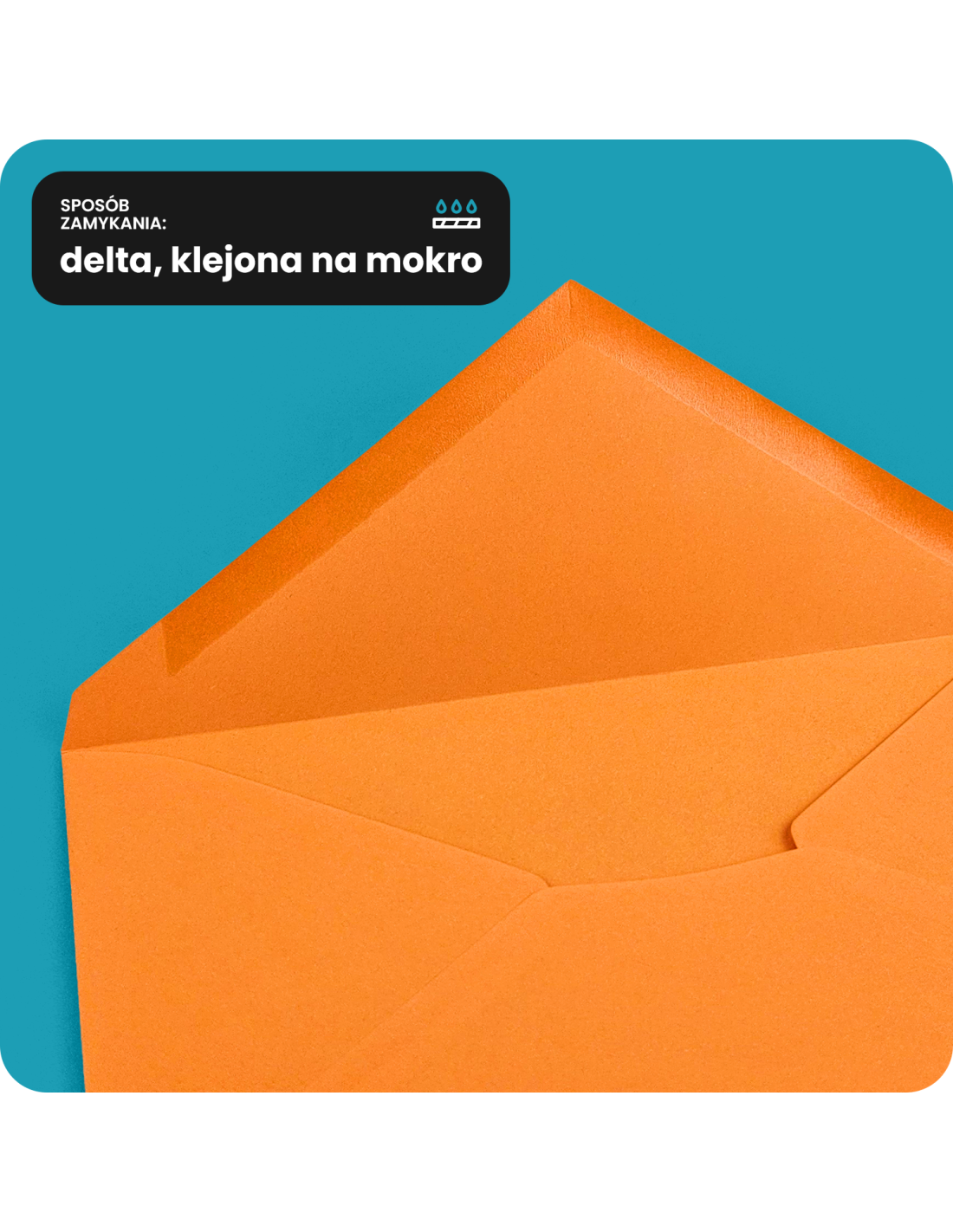 Koperta ozdobna gładka kolorowa DL 11x22 NK Burano Arancio Trop pomarańczowa delta 90g