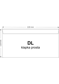 50szt. Koperta listowa DL SK biała OKL