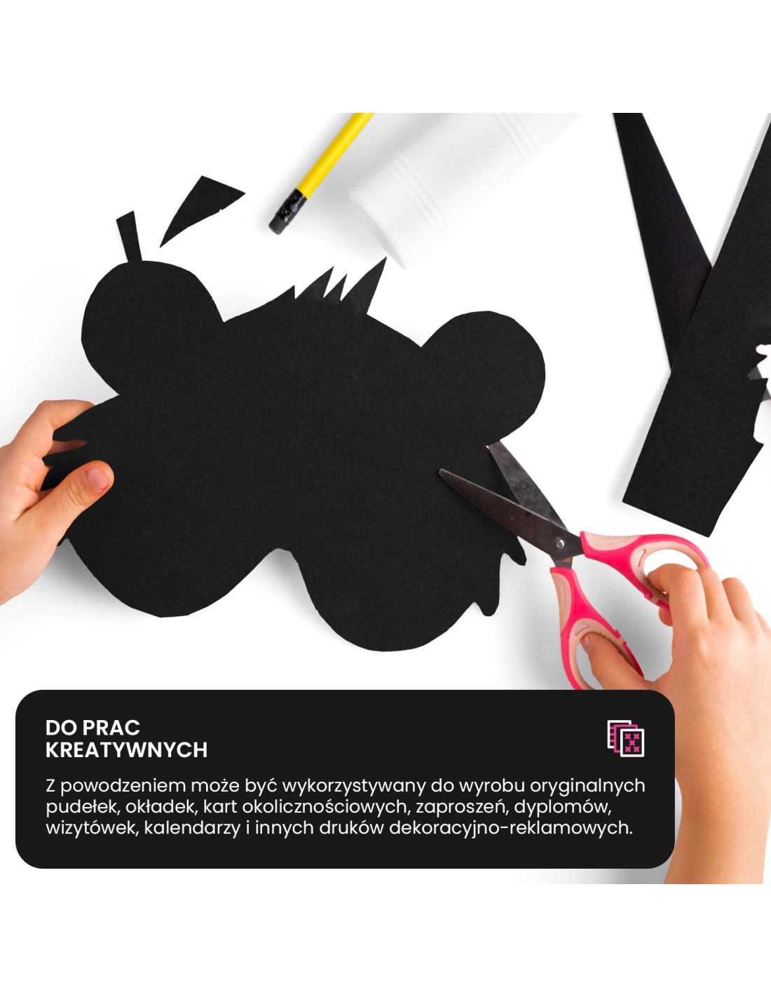 Papier ozdobny gładki kolorowy Kaskad 225g Raven Black czarny pak. 20A4 Papier ozdobny gładki kolorowy Kaskad 225g Raven Black czarny pak. 20A4